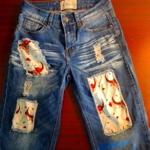 L&B blue denim shorts/Capri